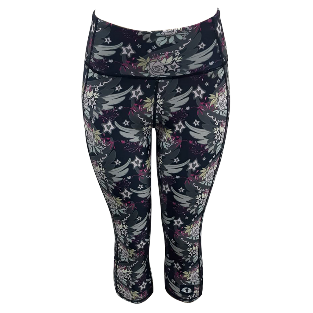 High Waist Funky 3/4 Leggings - Royalty - Funky Pants