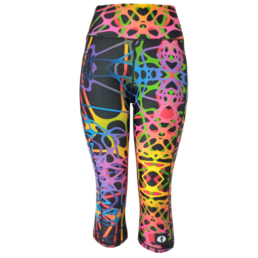 High Waist Funky 3/4 Leggings - Royalty - Funky Pants